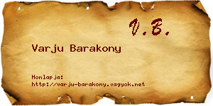 Varju Barakony névjegykártya